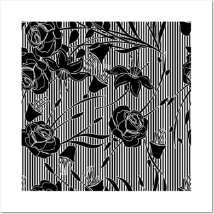 Monochrome Floral Posters and Art